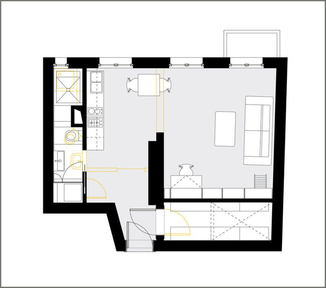 thiết kế căn hộ 40m2