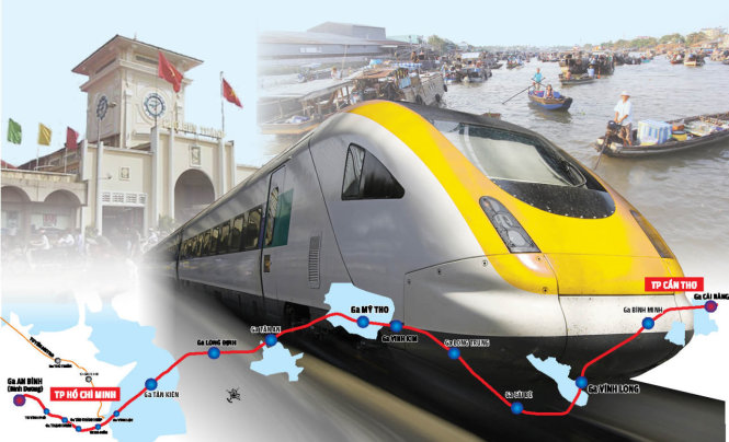 Nghiên cứu làm đường sắt tốc độ cao 4,3 tỉ USD tuyến Tp.HCM-Cần Thơ